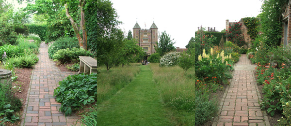  Sissinghurst has lots of straight paths. 