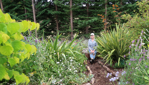  Sitting on one of the large stumps. 