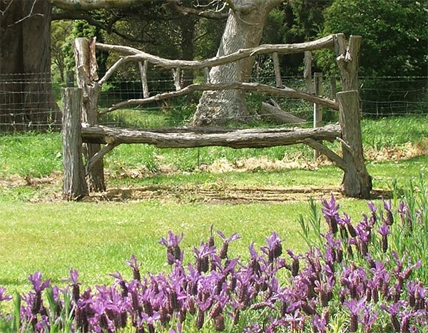  Rustic in an open garden in Akaroa, New Zealand. 