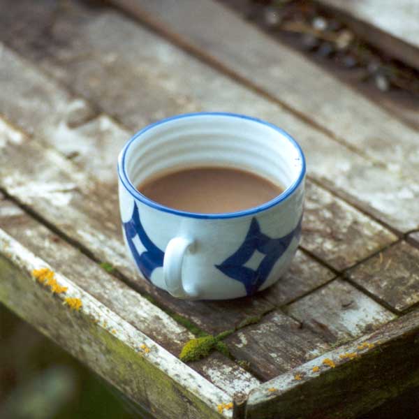  So many coffee cups get left outside in my garden. 