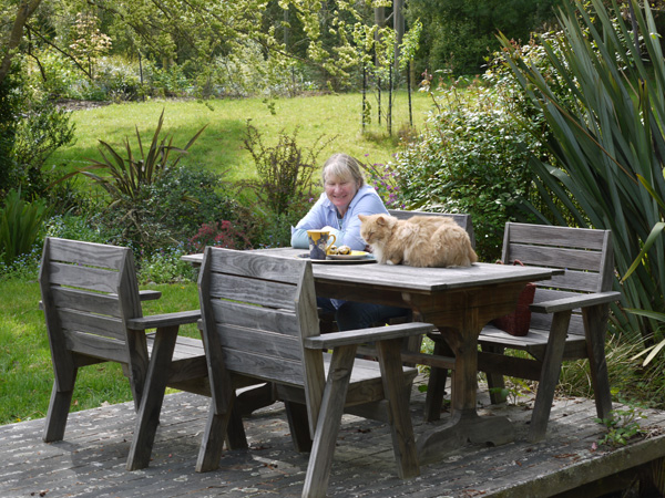  The Head Gardener and Fluff-Fluff the cat. 