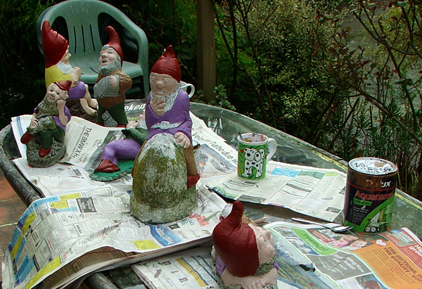  On the patio table. 