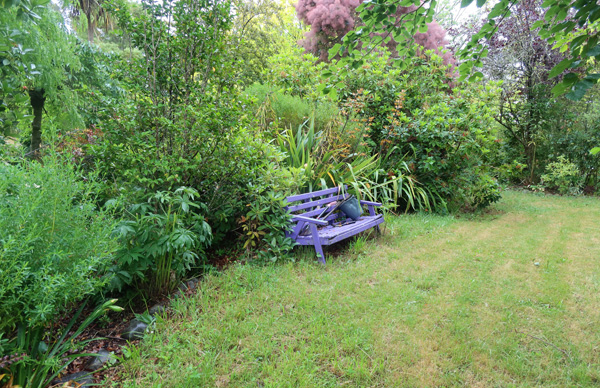 And purple garden bench. And purple garden bench.
