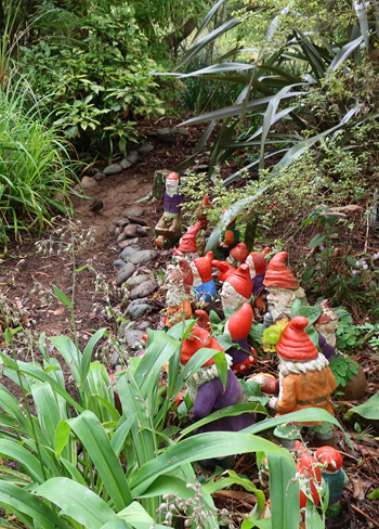  Up into the greenery it goes. 