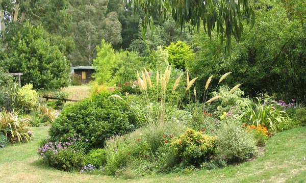  The view from the side shows off the shape of this garden. 