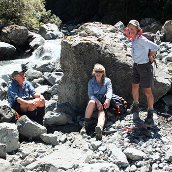  Having just come down the rocky shute. 