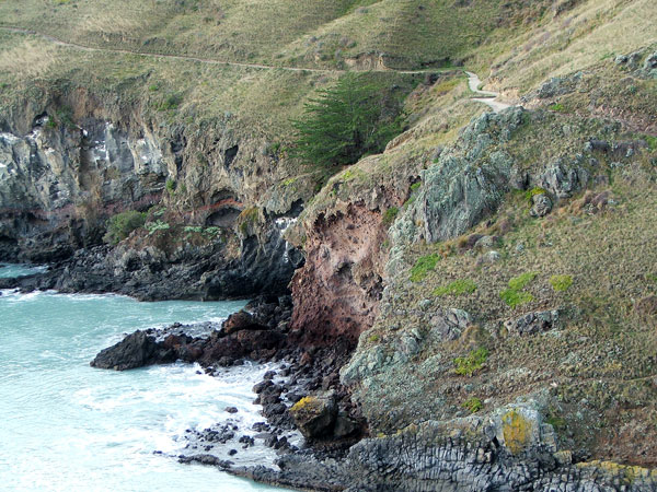  Winding high above the cliffs. 