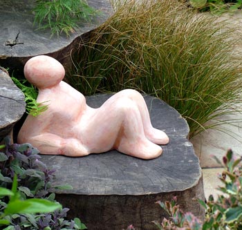  A garden statue in the Pavestone Show Garden. 